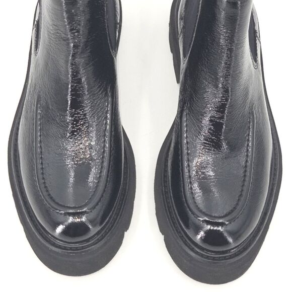 Sofft Samira Chelsea Boots Booties Womens Size 6 Black Crinkle Patent Leather - Picture 5 of 10